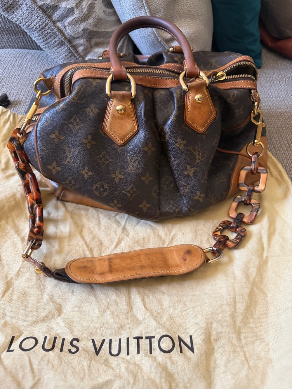 Louis Vuitton Stephen Sprouse 2006 Vintage handbag with Tortoiseshell-Link Strap - Picture 12 of 12